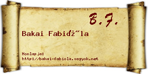 Bakai Fabióla névjegykártya